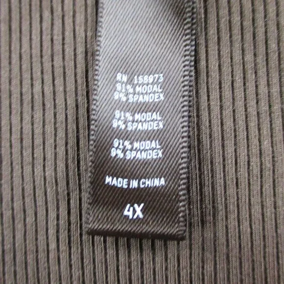 SKIMS Soft Lounge Long Sleeve Slip Dress Womens 4X Cocoa Brown Low Bust Plus NWT - Picture 4 of 8